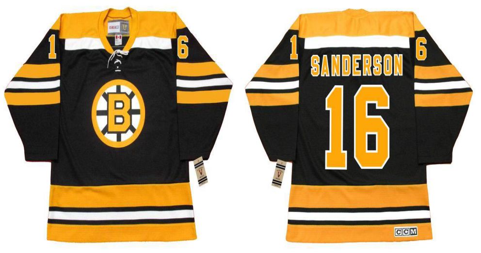 2019 Men Boston Bruins #16 Sanderson Black CCM NHL jerseys->boston bruins->NHL Jersey
